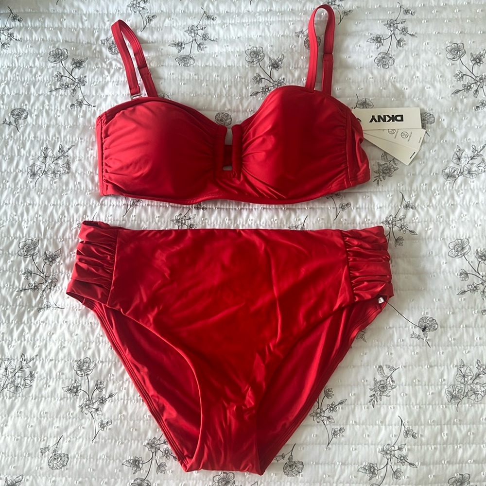 DKNY Bikini Red Size L NWT